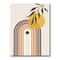 Designart - Abstract Yellow Sun With Retro Rainbow - Modern Canvas Wall Art Print
